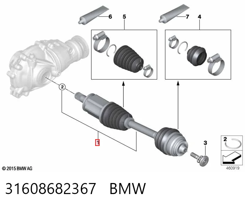 31608682367 BMW Semieixo (acionador) dianteiro esquerdo