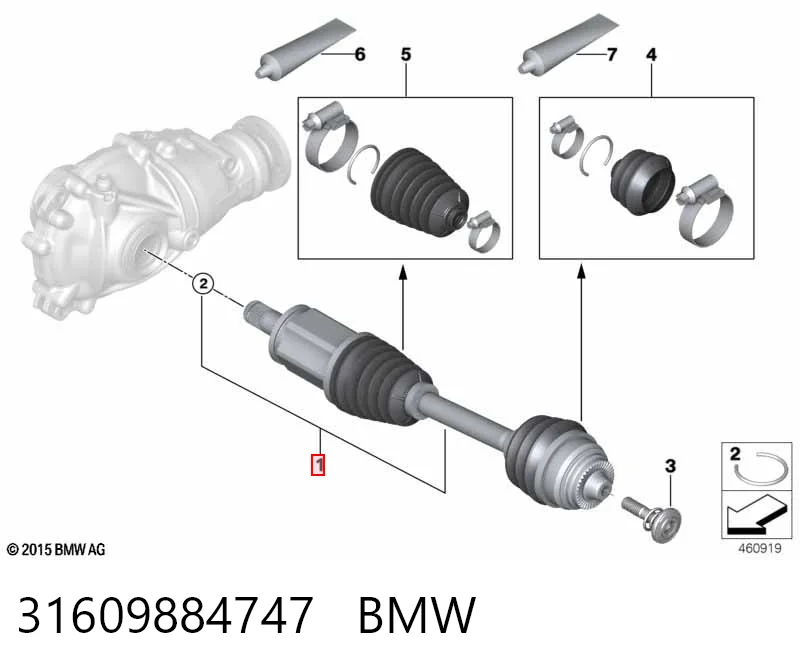 31609884747 BMW Semieixo (acionador) dianteiro esquerdo