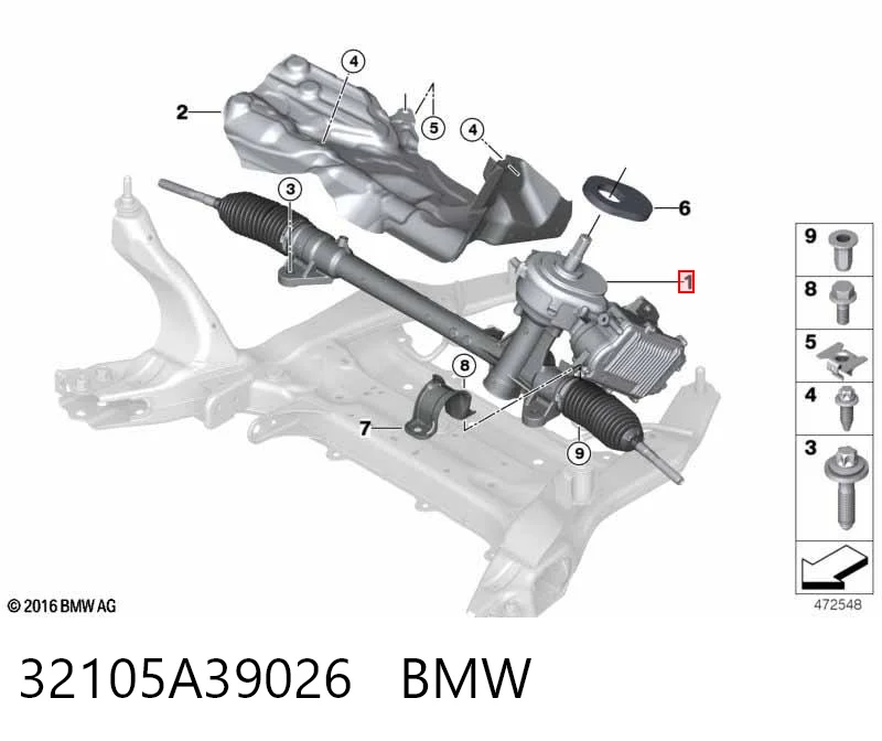 32105A39026 BMW Cremalheira da direção