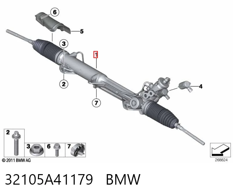32105A41179 BMW Cremalheira da direção