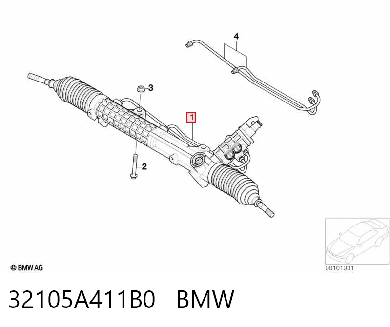 32105A411B0 BMW Cremalheira da direção