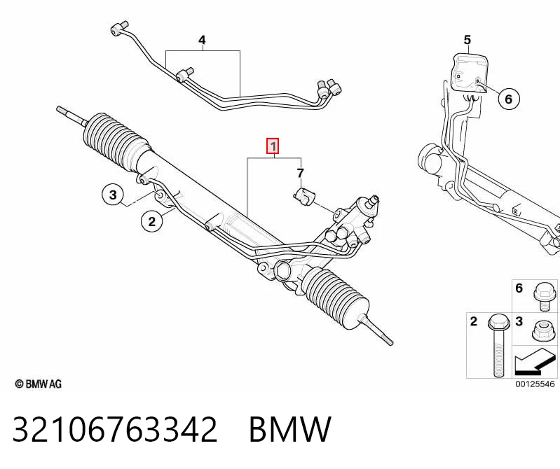 32106763342 BMW Cremalheira da direção