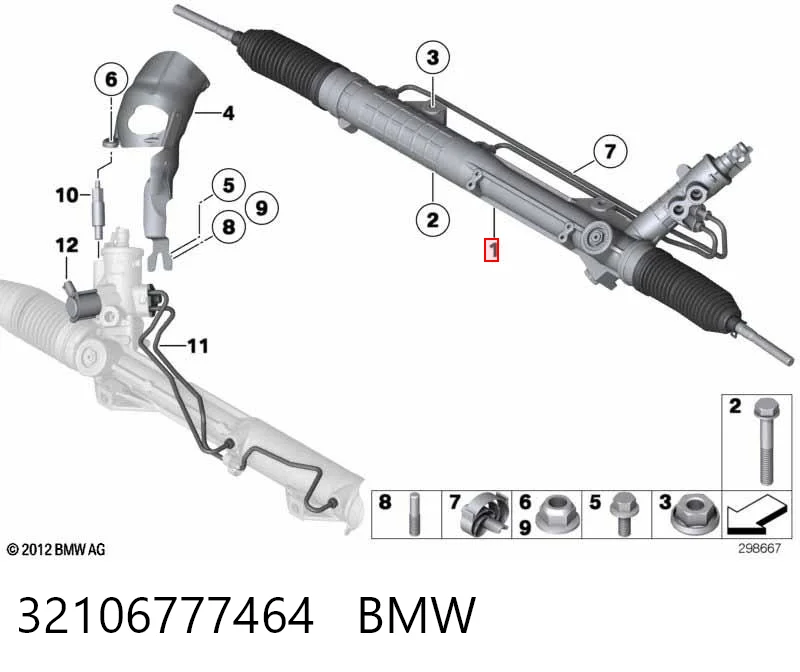 32106777464 BMW Cremalheira da direção
