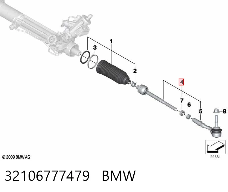 32106777479 BMW Tração de direção montada