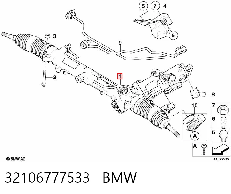 32106777533 BMW Cremalheira da direção