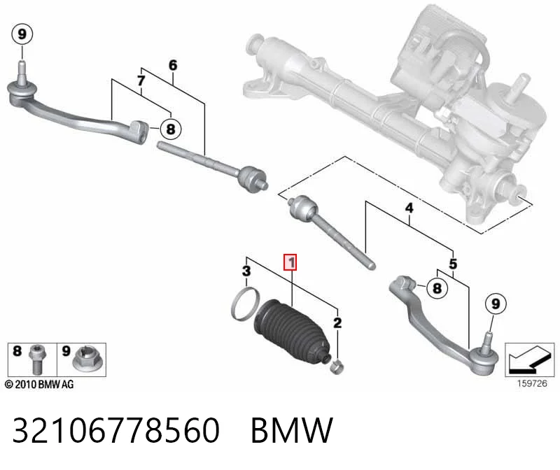 Bota de proteção do mecanismo de direção (de cremalheira) Mini Cooper  R56 ao melhor preço
