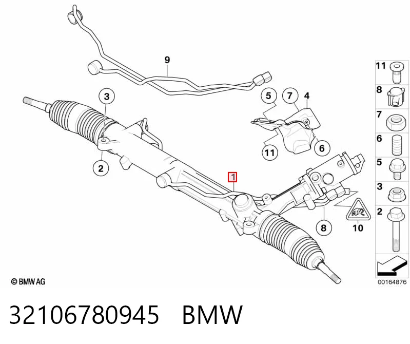 32106780945 BMW Cremalheira da direção