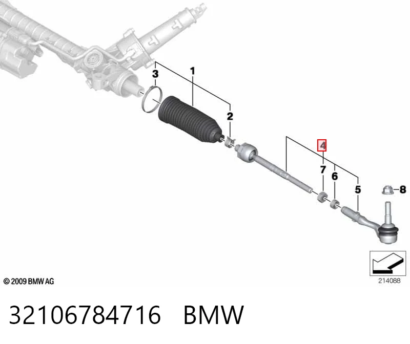 32106784716 BMW Tração de direção montada esquerda
