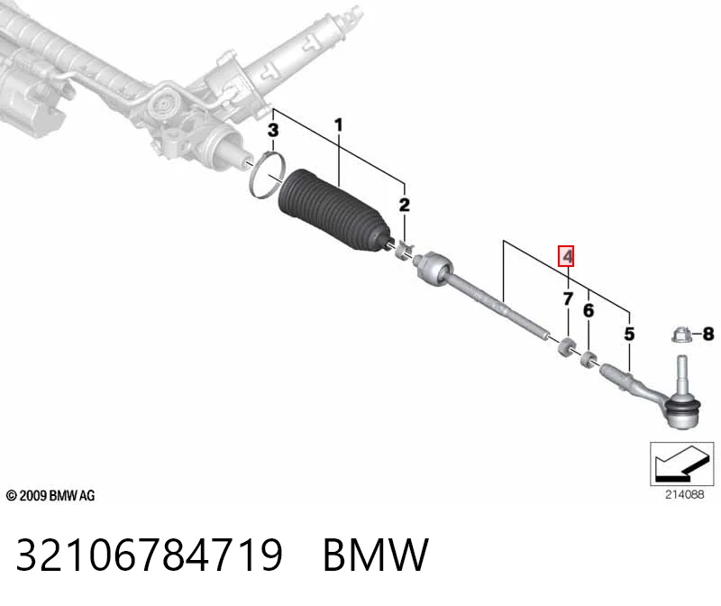 32106784719 BMW Tração de direção montada direita
