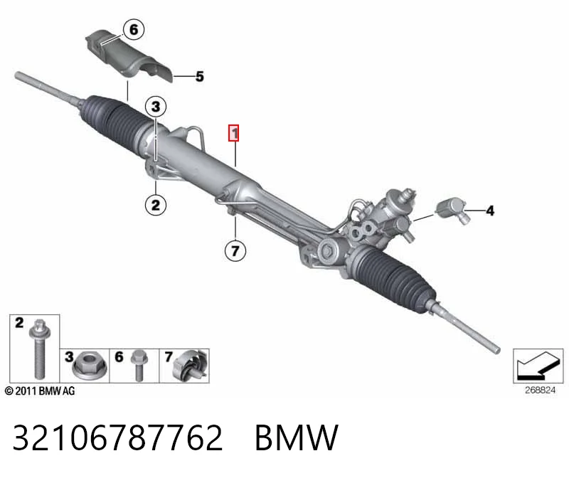 32106787762 BMW Cremalheira da direção