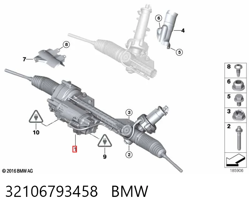 32106793458 BMW Cremalheira da direção
