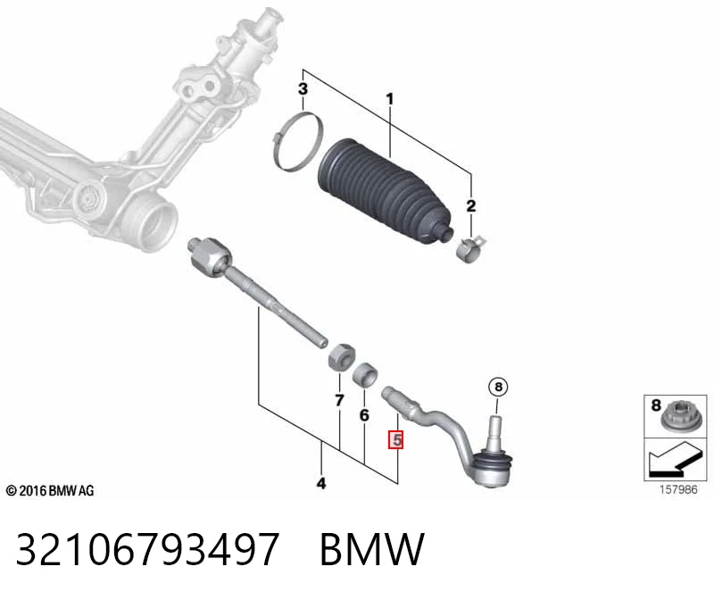 32106793497 BMW Ponta externa da barra de direção