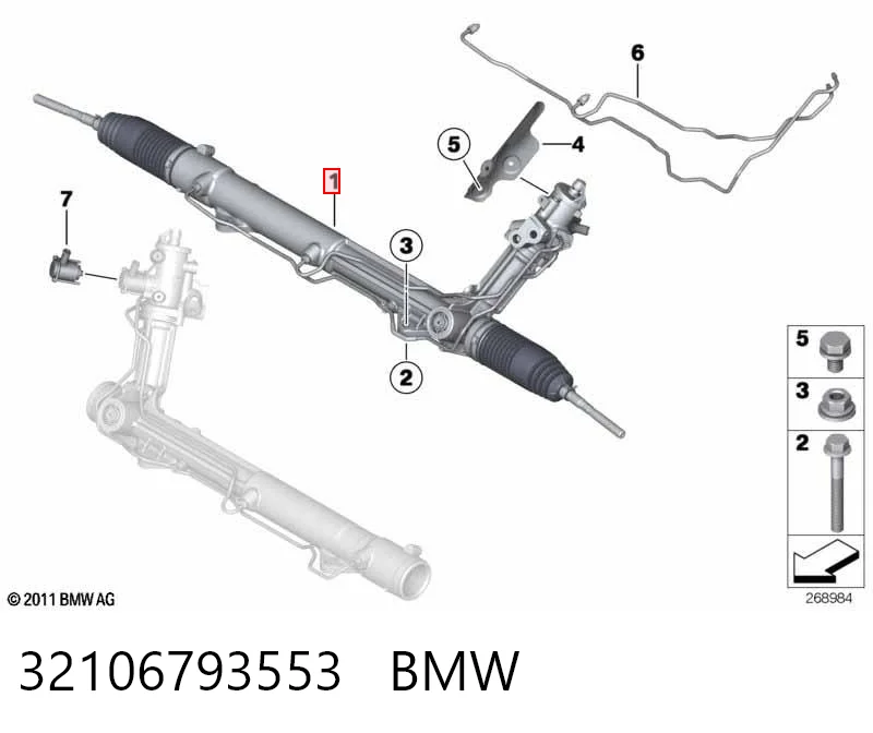 32106793553 BMW Cremalheira da direção