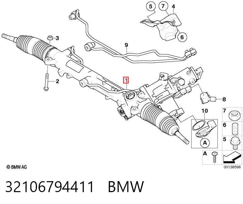 32106794411 BMW Cremalheira da direção