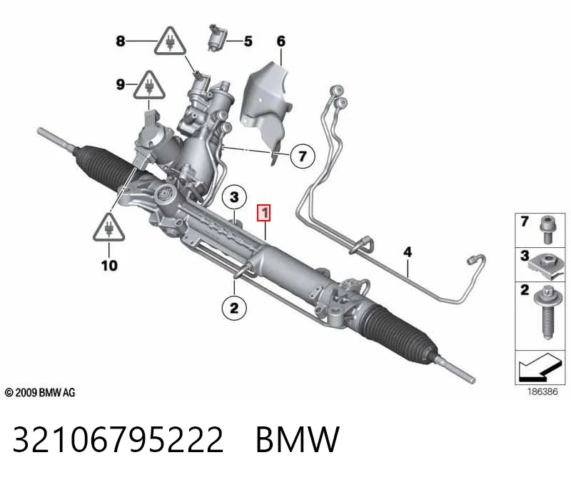 32106795222 BMW Cremalheira da direção