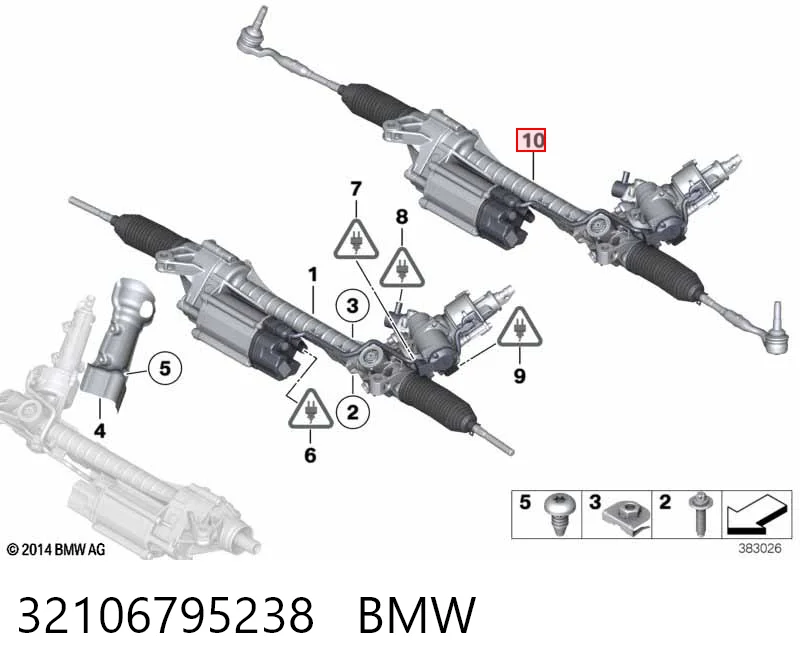 Cremalheira da direção para BMW 7  F01, F02, F03, F04
