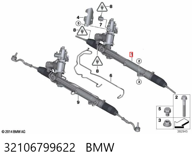 32106799622 BMW Cremalheira da direção