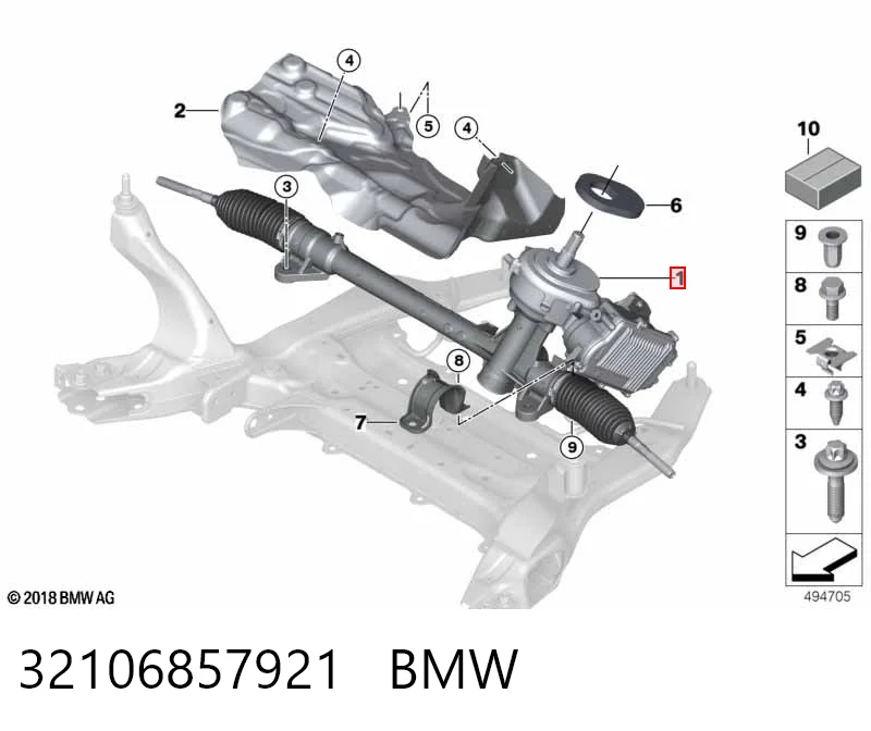32106857921 BMW Cremalheira da direção