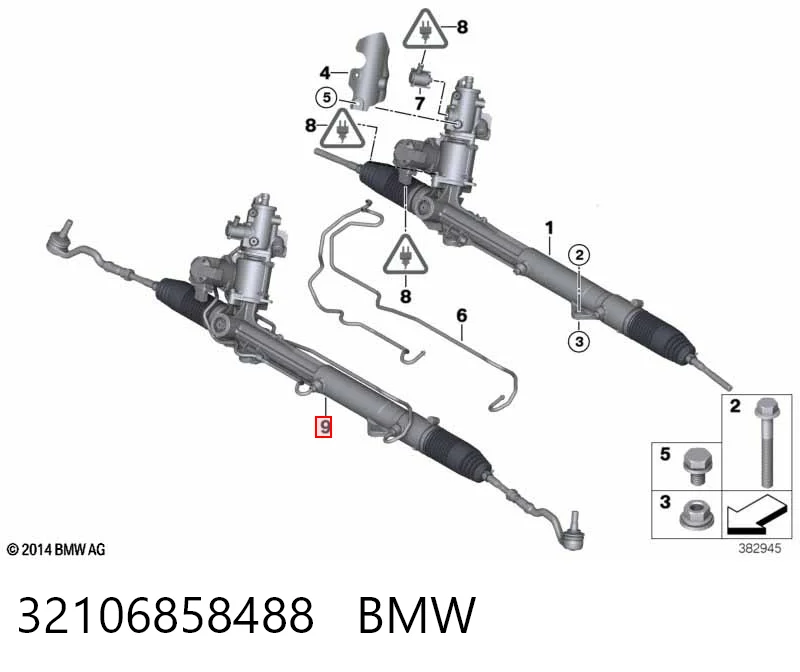 32106858488 BMW Cremalheira da direção