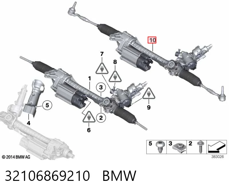32106869210 BMW Cremalheira da direção