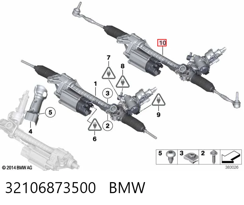 32106873500 BMW Cremalheira da direção