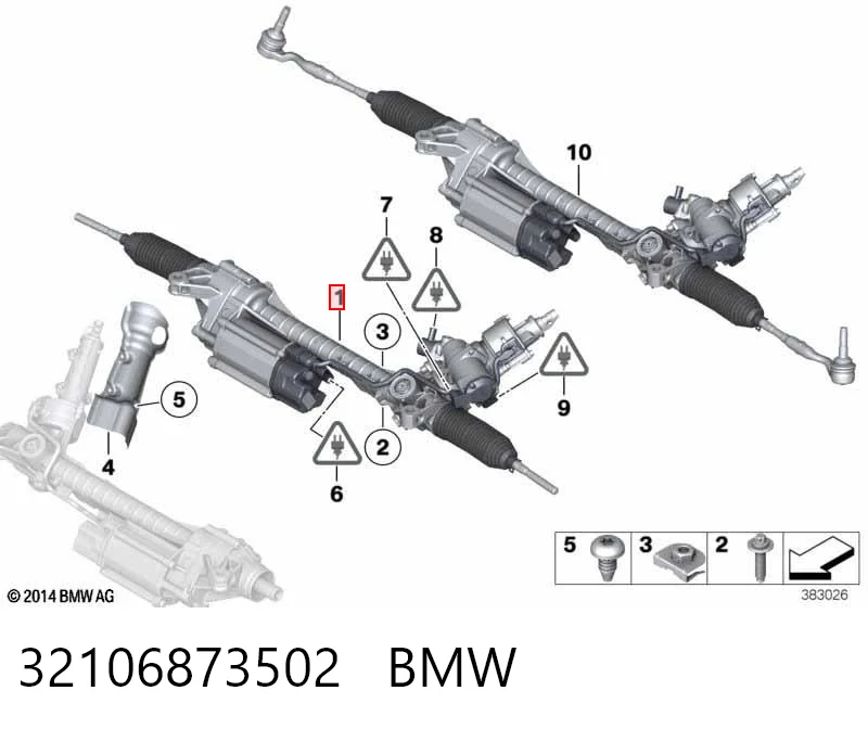 32106873502 BMW Cremalheira da direção