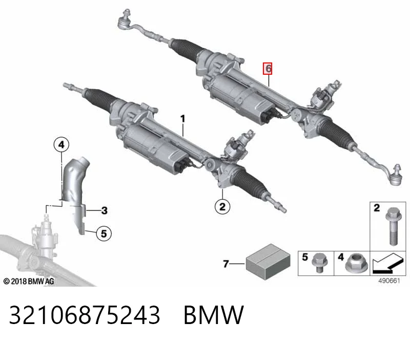 32106875243 BMW Cremalheira da direção