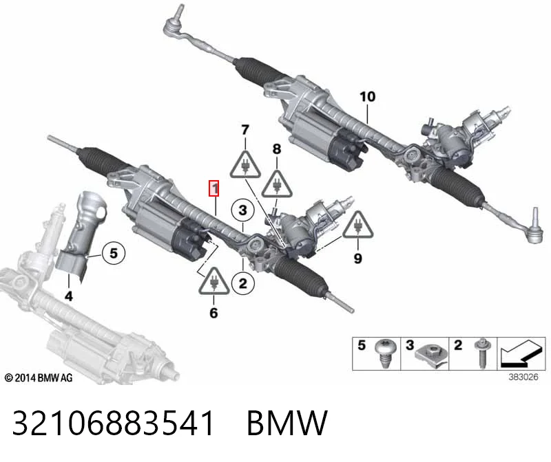 32106883541 BMW Cremalheira da direção