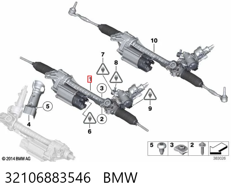32106883546 BMW Cremalheira da direção
