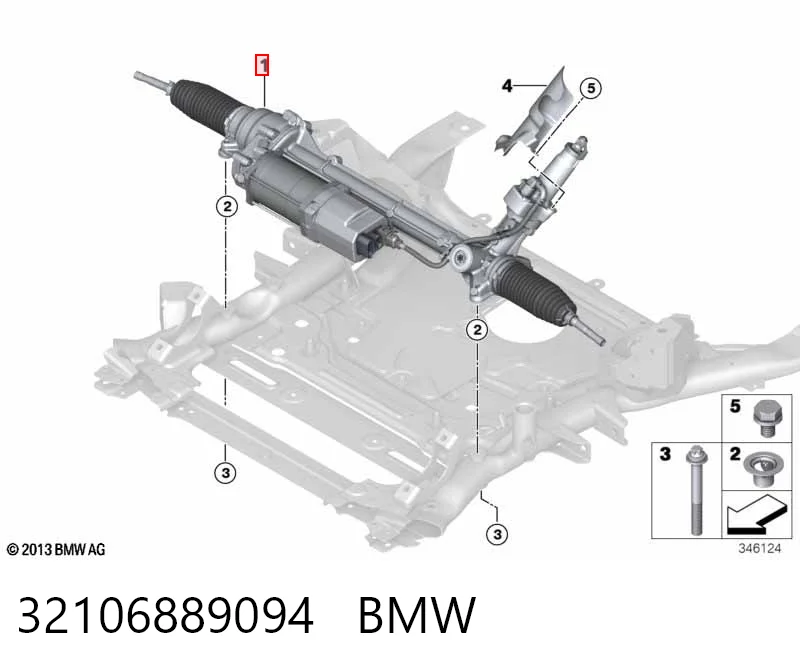 32106889094 BMW Cremalheira da direção