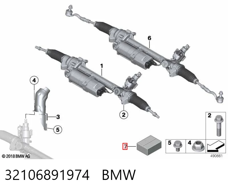 32106891974 BMW Kit de reparação da cremalheira da direção (do mecanismo), (kit de vedantes)