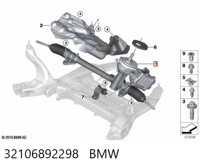 32106892298 BMW Cremalheira da direção