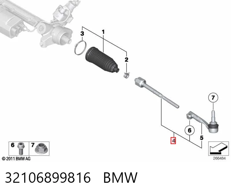 32106899816 BMW Tração de direção direita
