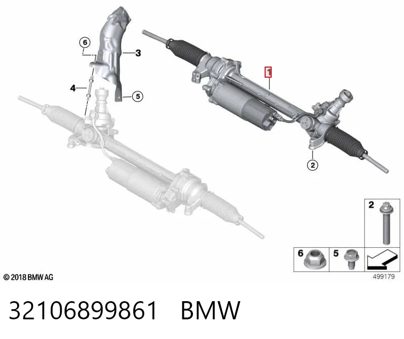 32106899861 BMW Cremalheira da direção