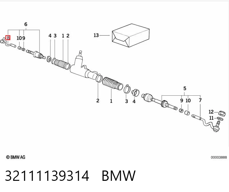 32111139314 BMW Ponta externa da barra de direção