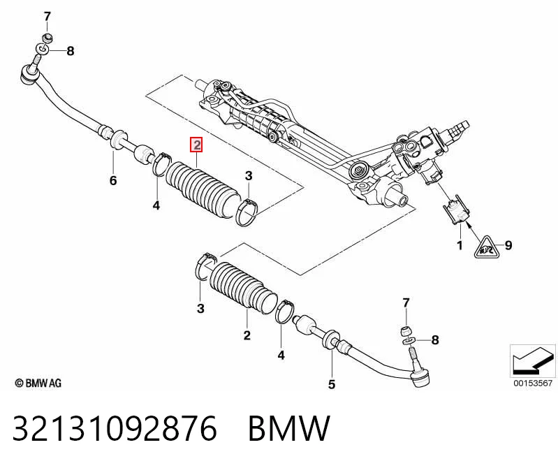 32131092876 BMW Bota de proteção do mecanismo de direção (de cremalheira)