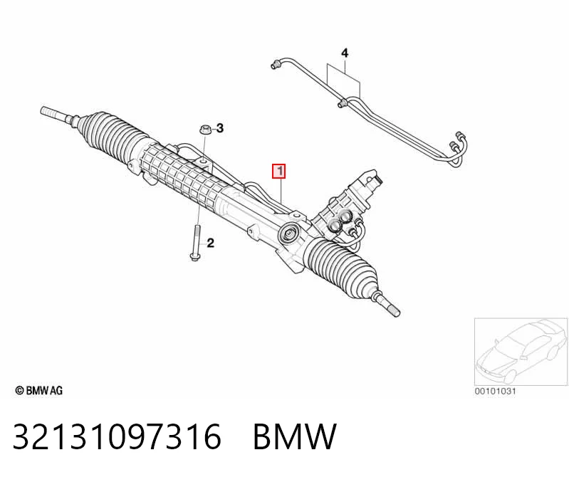 32131097316 BMW Cremalheira da direção