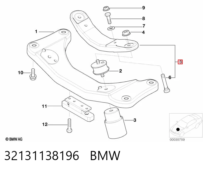 32131138196 BMW Cremalheira da direção