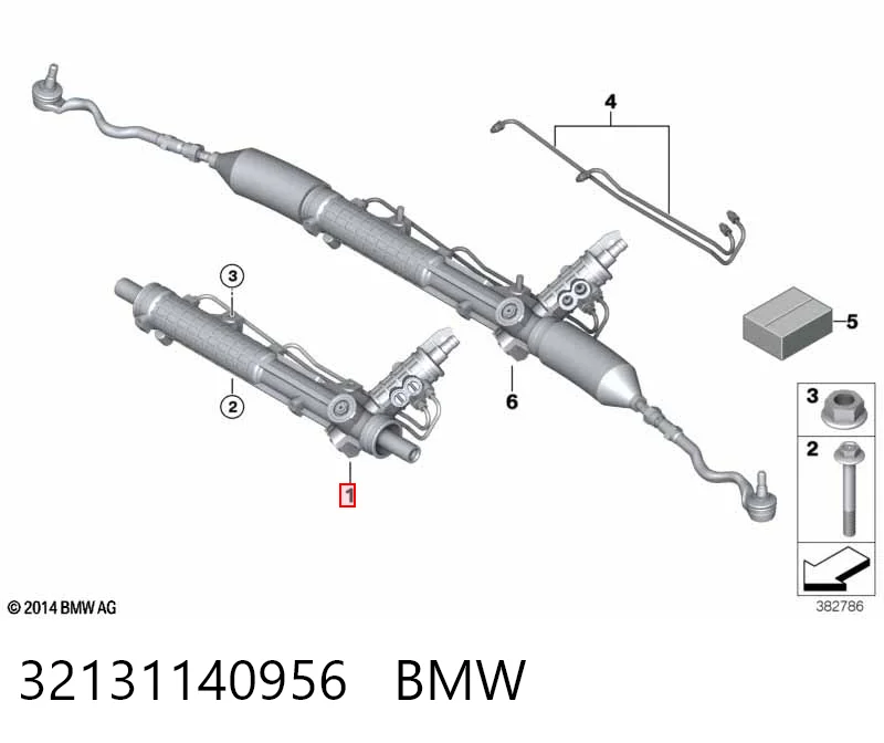 32131140956 BMW Cremalheira da direção