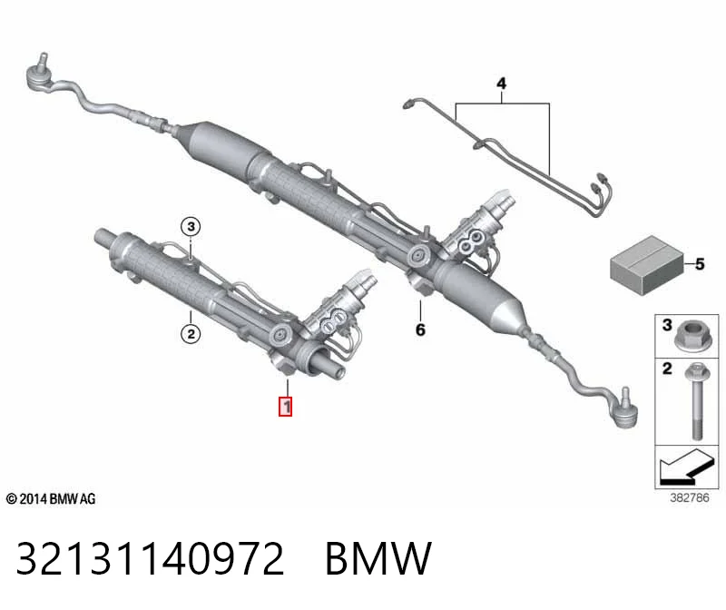 32131140972 BMW Cremalheira da direção