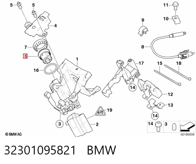 32301095821 BMW Trinco de fecho de ignição