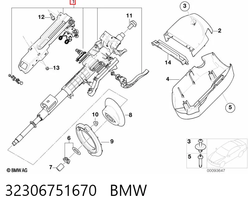 Coluna da direção BMW 3  E46