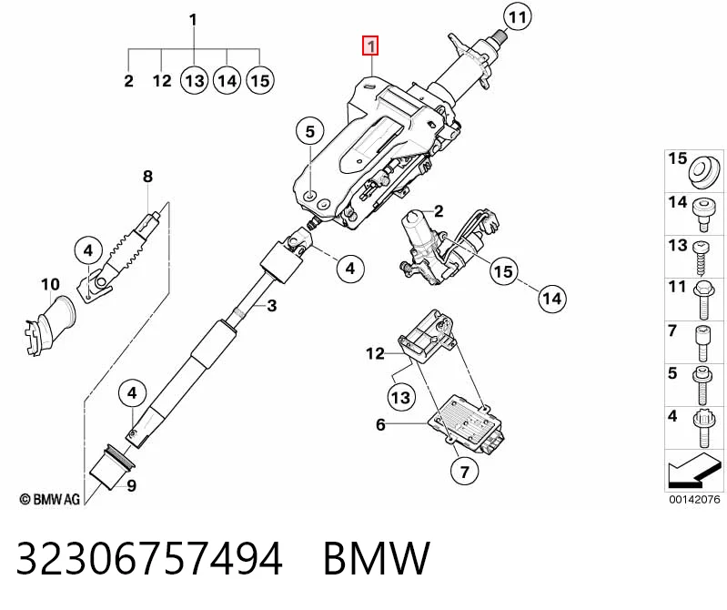 Coluna da direção para BMW 7  E65, E66, E67