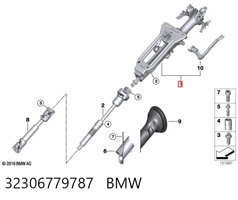 Coluna da direção para BMW X5  E70