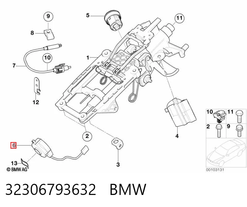 32306793632 BMW Sensor do ângulo de viragem do volante de direção