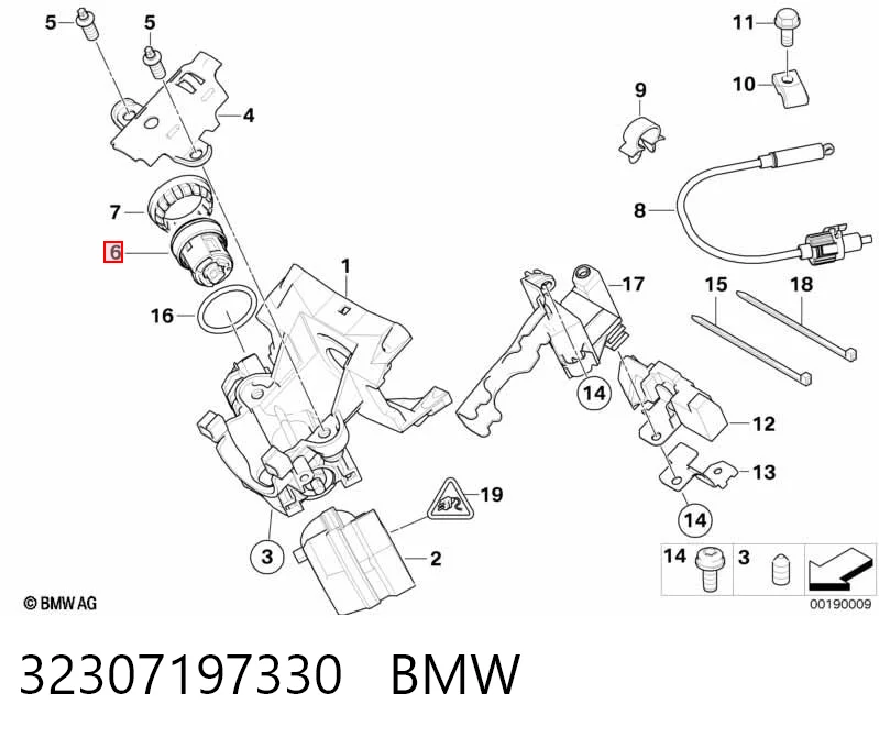 32307197330 BMW Trinco de fecho de ignição