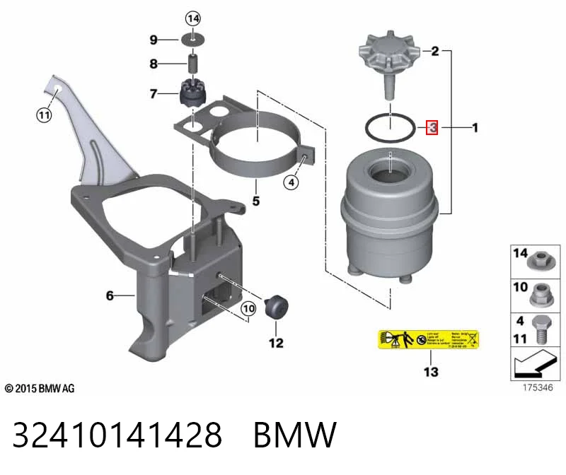 32410141428 BMW Vedante de tampa do tanque de expansão