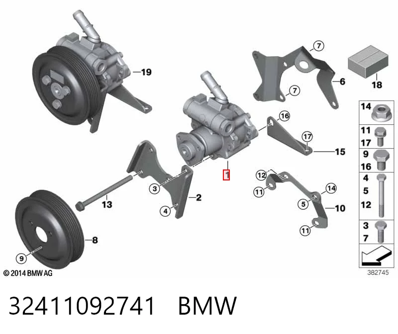 32411092741 BMW Bomba da Direção hidrâulica assistida