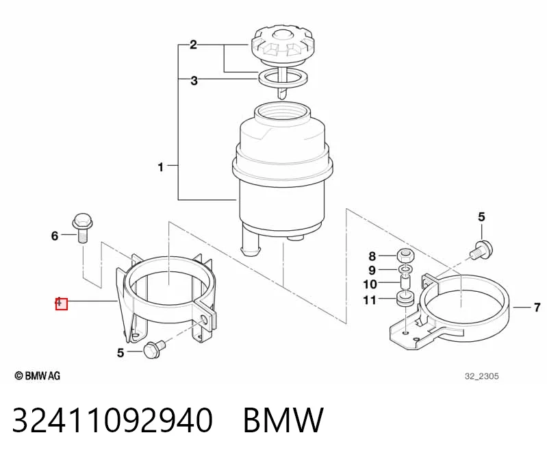 32411092940 BMW Consola de tanque da Direção hidrâulica assistida
