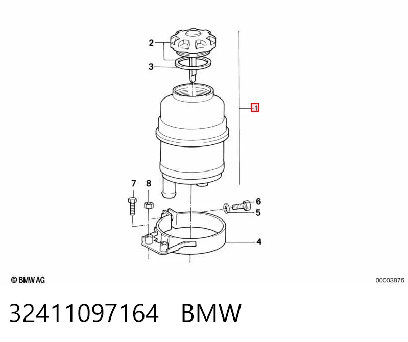 32411097164 BMW Tanque de bomba da Direção hidrâulica assistida